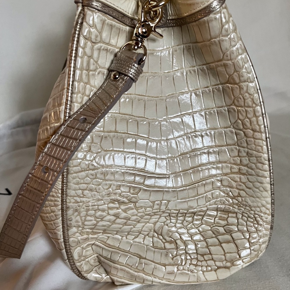 Brahmin Elisa Limestone Tri-Textured Leather Purses - Picture 9 of 16